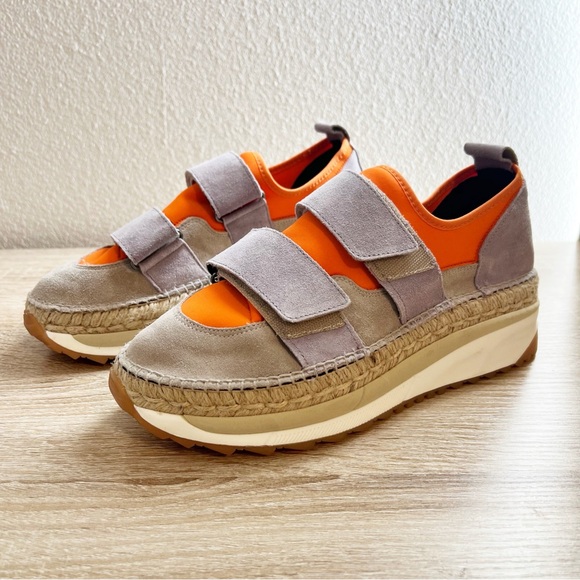 NEW Free People Chapmin Double Take Sneaker Tiger Lily Combo Size 40 - Picture 2 of 8